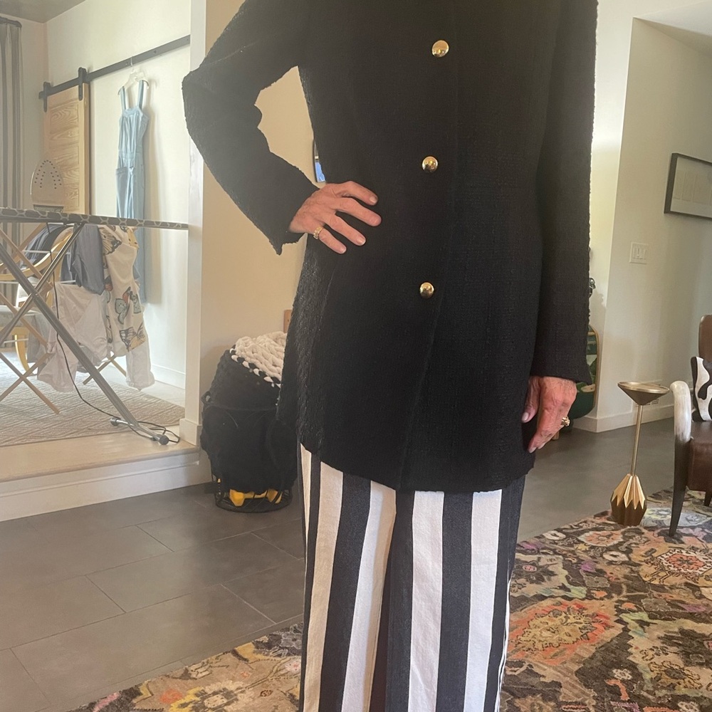 Zara Black Coat with Gold Buttons